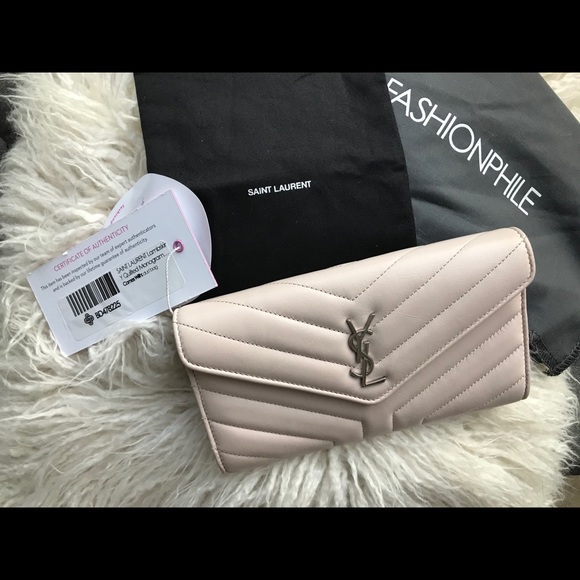 Yves Saint Laurent Handbags - YSL Loulou Flap Wallet - Nude Powder